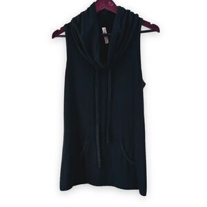 Pink Lotus sleeveless cowl neck black top size M